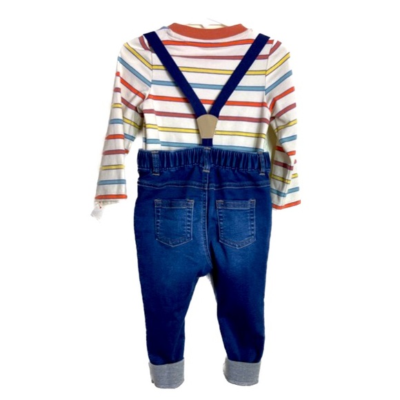 CAT & JACK Coordinating Set~Henley Bodysuit~Suspenders~Matching Joggers Size 18M - Picture 2 of 5